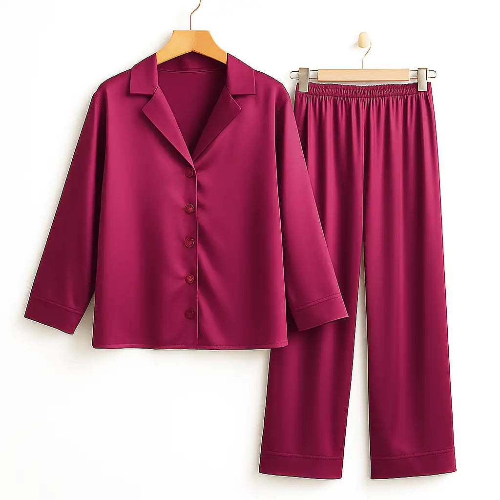 Pyjama Femme Satin Bleu