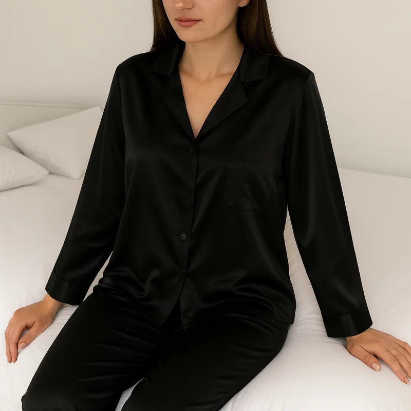 Pyjama Femme Satin Bordeaux