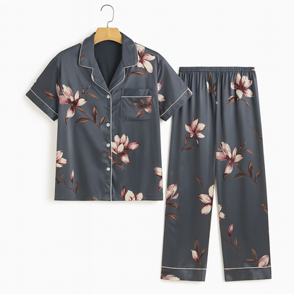 Pyjama 2 Pieces Pantalon Satine et Brassiere