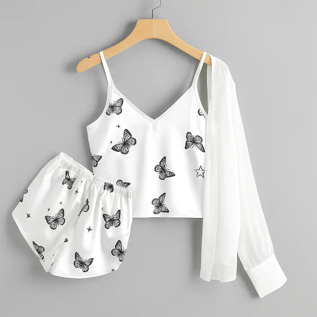 Ensemble Pyjama Femme Satin Soie Sexy