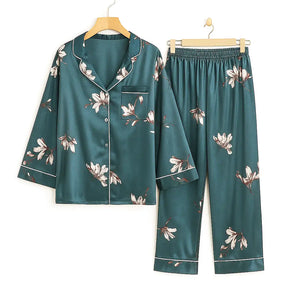 Pyjama 2 Pieces Pantalon Satine et Brassiere
