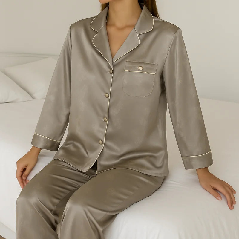 Pyjama 2 Pieces Pantalon Satine et Brassiere