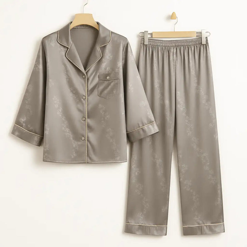 Pyjama 2 Pieces Pantalon Satine et Brassiere