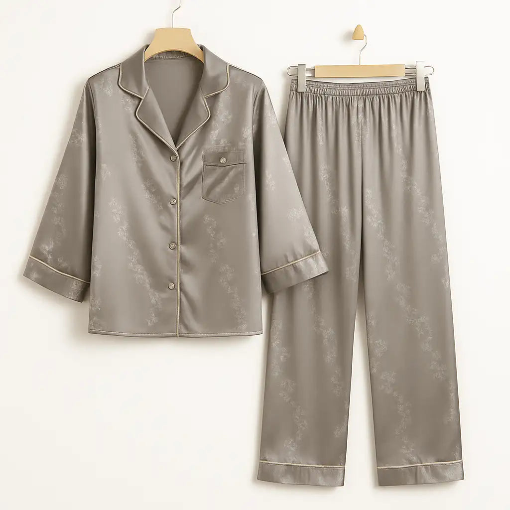 Pyjama 2 Pieces Pantalon Satine et Brassiere