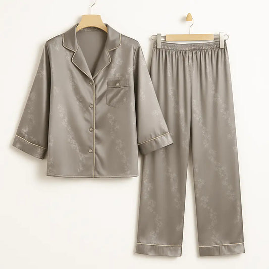 Pyjama 2 Pieces Pantalon Satine et Brassiere