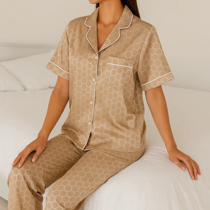 Pyjama Chemise Noir Femme en Satin