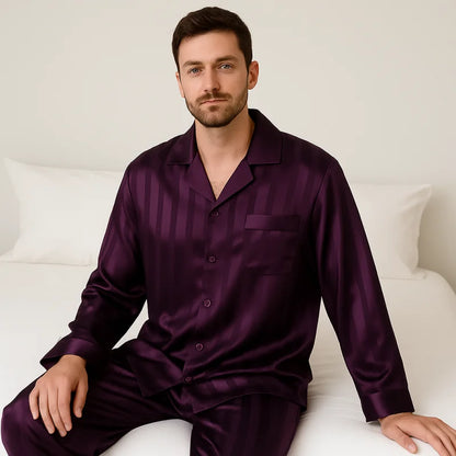 Pyjama En Satin Noir Homme