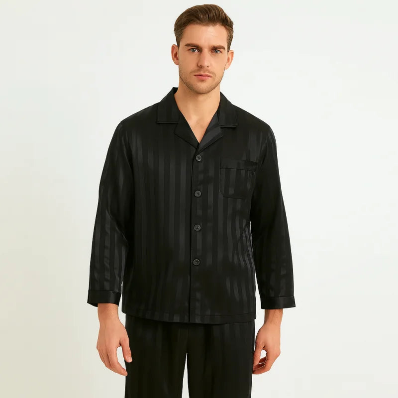 Pyjama En Satin Noir Homme
