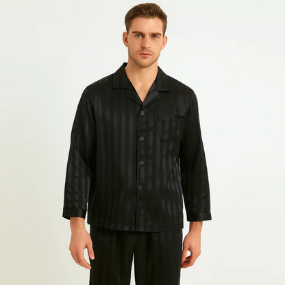 Pyjama En Satin Noir Homme