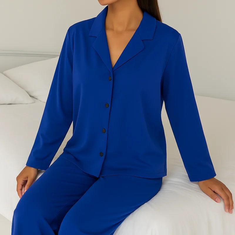 Pyjama Femme Satin Bleu
