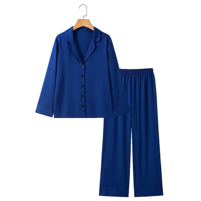 Pyjama Femme Satin Bleu