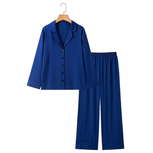 Pyjama Femme Satin Bleu