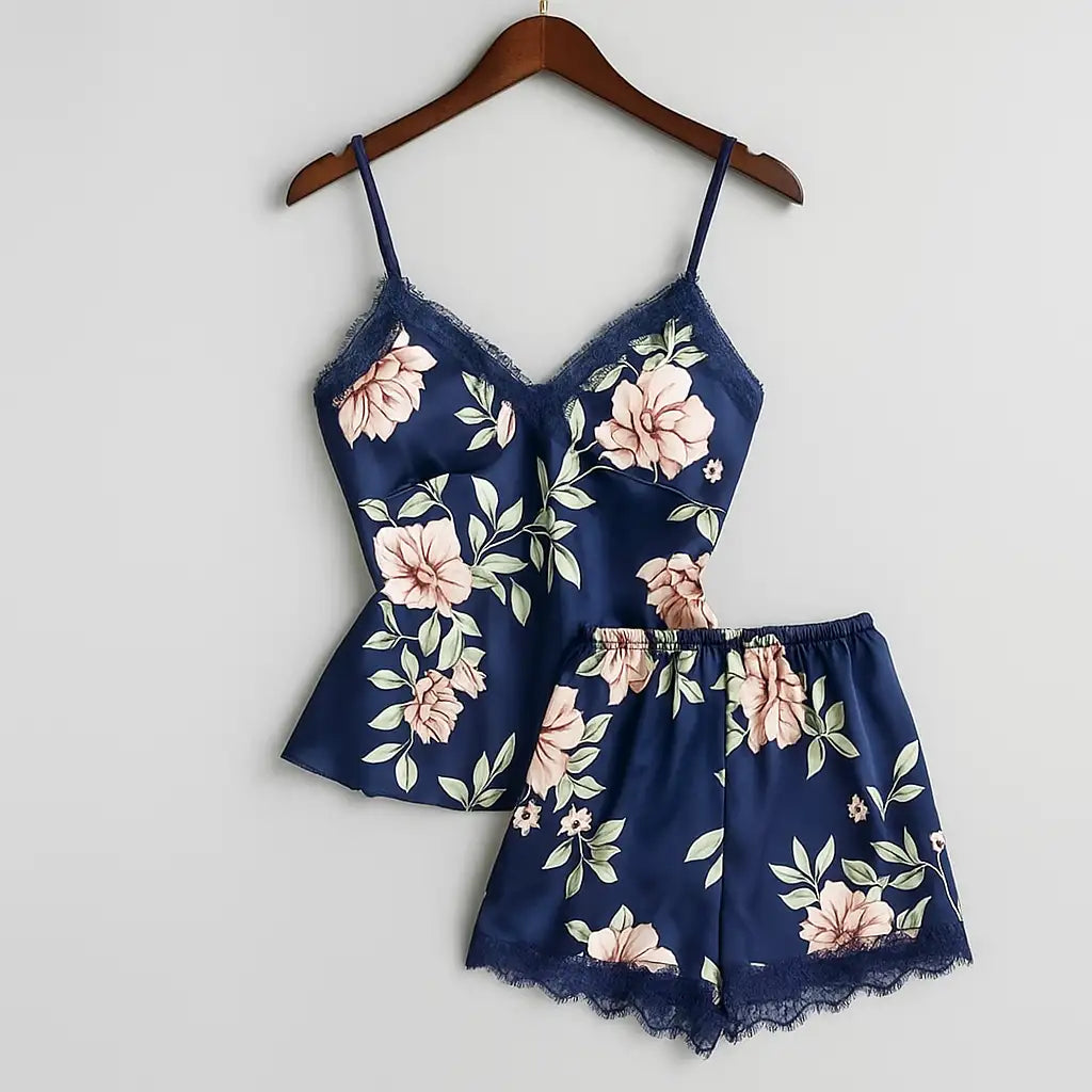 Pyjama Femme Satin Fleuri