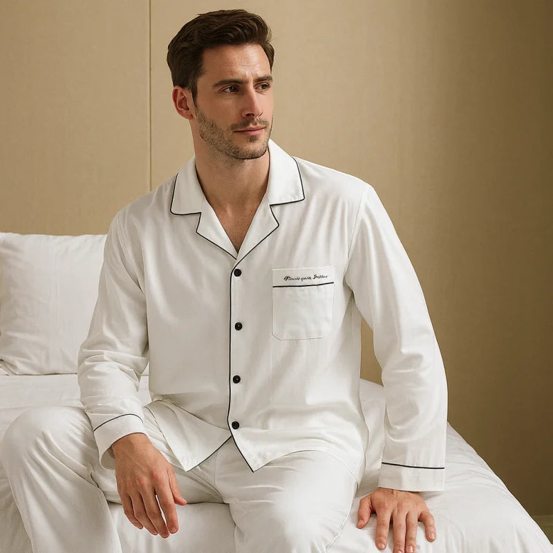 Pyjama Homme En Satin Polyester