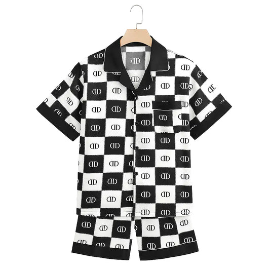 Pyjama Homme Satin Noir a Motifs