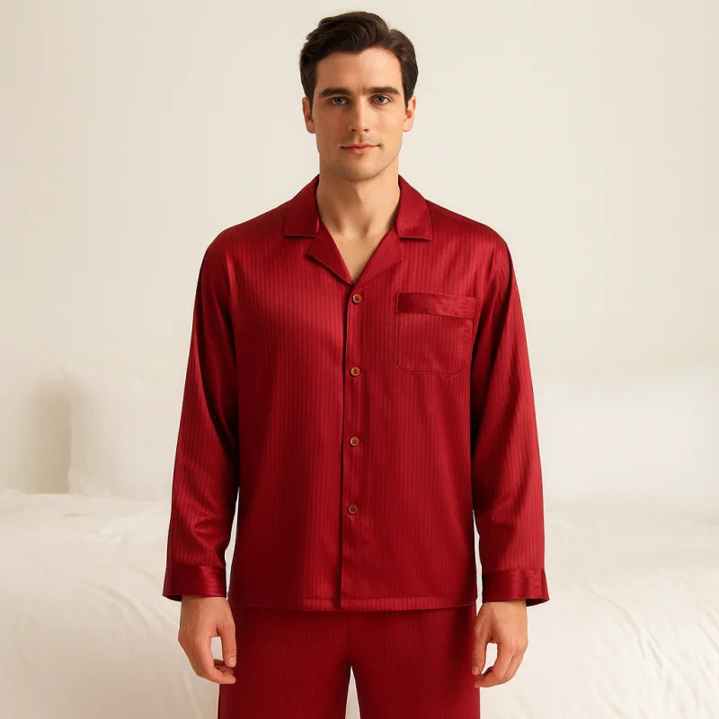 Pyjama Homme Satin Rouge