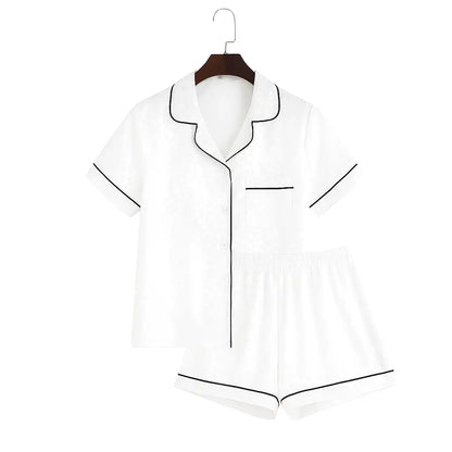 Pyjama Satin Blanc Femme