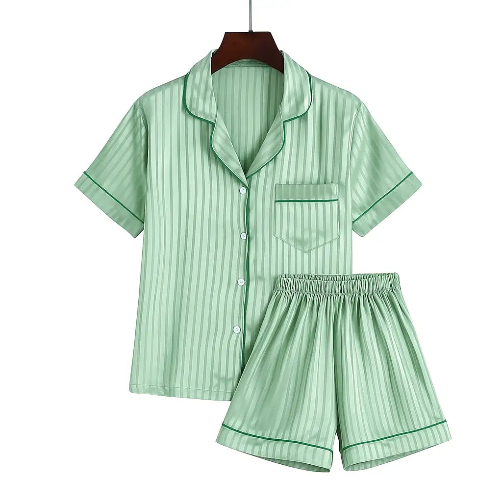 Pyjama Satin Blanc Femme