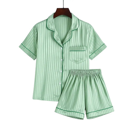 Pyjama Satin Blanc Femme