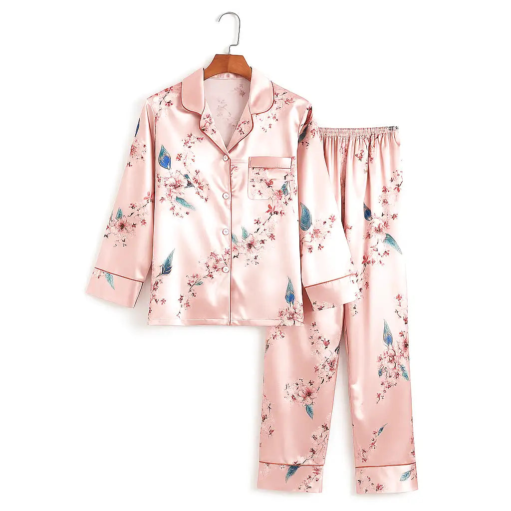Pyjama Satin Rouge Femme