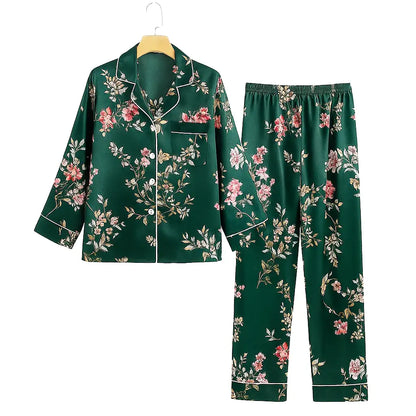 Pyjama Satin Rouge Femme