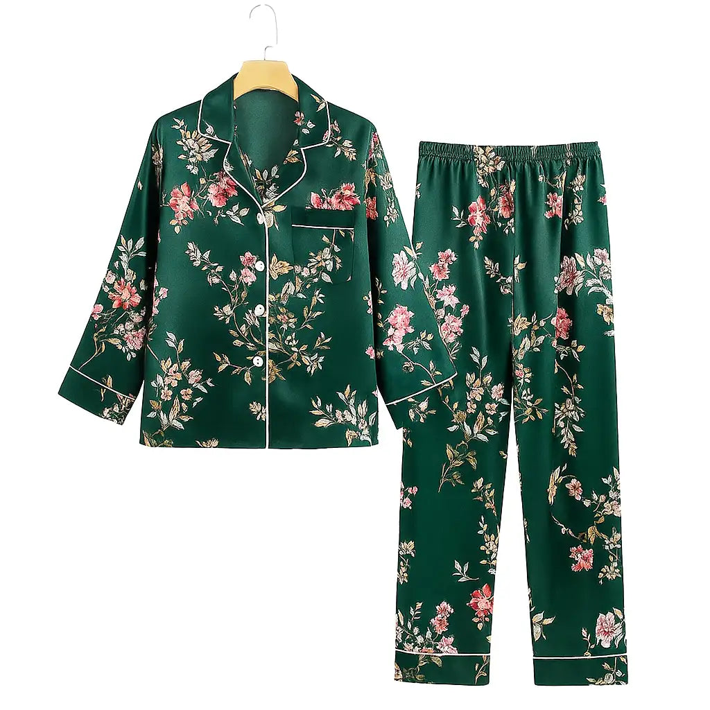 Pyjama Satin Rouge Femme